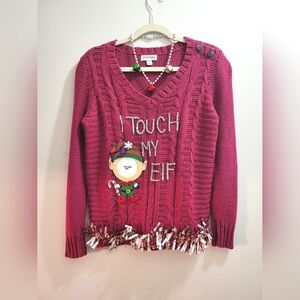 Ugly Christmas Sweater - I Touch My Elf one-of-a-kind